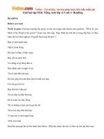 Giải bài tập SGK Tiếng Anh lớp 11 Unit 1: Reading