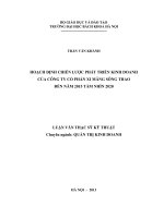 HOẠCH ĐỊNH CHIẾN LƯỢC PHÁT TRIỂN KINH DOANH CỦA CÔNG TY CỔ PHẦN XI MĂNG SÔNG THAO ĐẾN NĂM 2015 TẦM NHÌN 2020