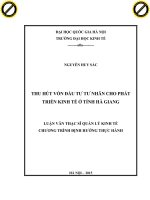 Thu hút vốn đầu tư tư nhân cho phát triển kinh tế ở tỉnh hà giang 