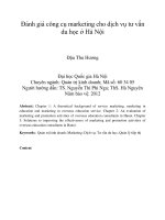 Đánh giá công cụ marketing cho dịch vụ tư vấn du học ở hà nội 