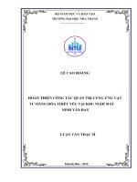 Hoàn thiện công tác quản trị cung ứng vật tư hàng hóa thiết yếu tại khu nghỉ mát ninh vân bay 