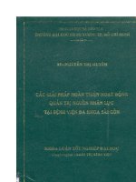 Luận văn Các giải pháp hoàn thiện hoạt động quản trị nguồn nhân lực tại bệnh viện đa khoa sài gòn