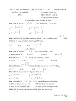 Đề thi khảo sát chất lượng đầu năm môn Toán lớp 12 trường THPT Phước Bình, Bình Phước năm học 2016 - 2017