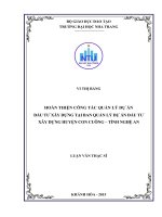 Hoàn thiện công tác quản lý dự án tại ban quản lý dự án đầu tư xây dựng huyện con cuông, tỉnh nghệ an 