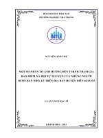 Nghiên cứu các nhân tố ảnh hưởng đến giá trị cảm nhận của khách hàng khi sử dụng dịch vụ giám định tại chi nhánh công ty vinacontrol tại nha trang 