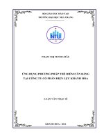 Ứng dụng phương pháp thẻ điểm cân bằng tại công ty cổ phần điện lực khánh hòa 