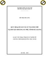 Quy hoạch sản xuất ngành chè tại huyện hoàng su phì tỉnh hà giang 