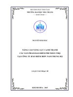 Nâng cao năng lực cạnh tranh các sản phẩm bảo hiểm phi nhân thọ tại công ty bảo hiểm BIDV nam trung bộ 