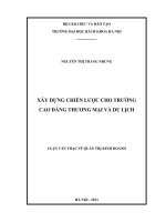 XÂY DỰNG CHIẾN LƯỢC CHO TRƯỜNG CAO ĐẲNG THƯƠNG MẠI VÀ DU LỊCH