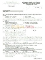 Đề thi thử THPT Quốc gia năm 2017 bài thi Khoa học tự nhiên trường THPT chuyên Longoni Chelsea