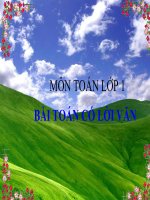 Bài giảng Toán 1 chương 3 bài 12: Bài toán có lời văn