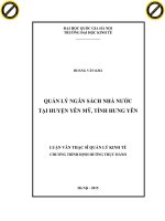 Quản lý ngân sách nhà nước tại huyện yên mỹ, tỉnh hưng yên 