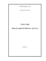Giáo trình tâm lý học (dùng cho ngành GD mầm non – hệ từ xa) phần 1 