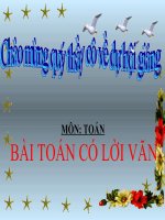 Bài giảng Toán 1 chương 3 bài 12: Bài toán có lời văn