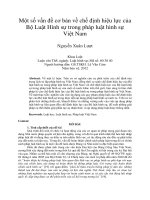 Một số vấn đề cơ bản về chế định hiệu lực của bộ luật hình sự trong pháp luật hình sự việt nam 