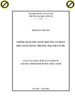 Chính sách nhà nước đối với cổ phần hóa ngân hàng thương mại nhà nước 