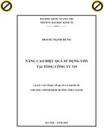 Nâng cao hiệu quả sử dụng vốn tại tổng công ty 319 