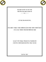 Tổ chức thực thi chính sách thu tiền thuê đất của cục thuế thành phố hà nội 