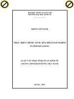 Thực hiện chính sách xóa đói giảm nghèo ở tỉnh hà giang 