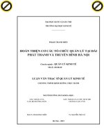 Hoàn thiện cơ cấu tổ chức quản lý tại đài phát thanh và truyền hình hà nội 