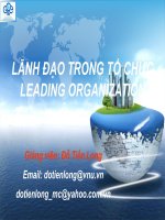 Bài giảng lãnh đạo trong tổ chức (leading organization)   đỗ tiến long