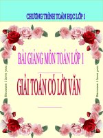 Bài giảng Toán 1 chương 3 bài 13: Giải toán có lời văn