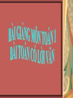 Bài giảng Toán 1 chương 3 bài 12: Bài toán có lời văn