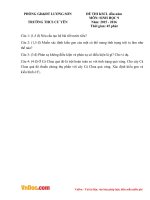 Đề thi khảo sát chất lượng đầu năm môn Sinh học lớp 9 trường THCS Cư Yên, Lương Sơn năm học 2015 - 2016