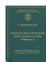 Luận văn Áp dụng GDP trong việc phân phối thuốc tại công ty cổ phần pymepharco