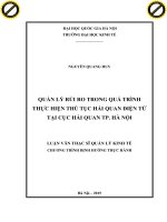 Quản lý rủi ro trong quá trình thực hiện thủ tục hải quan điện tử tại cục hải quan thành phố hà nội 