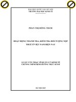 Hoạt động thanh tra, kiểm tra đối tượng nộp thuế ở việt nam hiện nay 