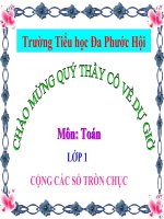 Bài giảng Toán 1 chương 3 bài 16: Các số tròn chục