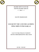 Giải quyết việc làm cho lao động nông thôn ở tỉnh nghệ an 