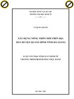 Xây dựng nông thôn mới trên địa bàn huyện quang bình tỉnh hà giang 