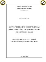 Quản lý rủi ro tác nghiệp tại ngân hàng TMCP công thương việt nam   chi nhánh hà giang 