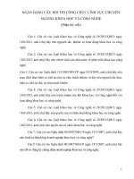 NGÂN HÀNG câu hỏi THI CÔNG CHỨC LĨNH vực CHUYÊN NGÀNH KHOA học và CÔNG NGHỆ 