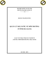 Quản lý nhà nước về môi trường ở tỉnh hà giang 