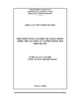Luận văn BIỆN PHÁP NÂNG CAO HIỆU QUẢ HOẠT ĐỘNG CHIÊU THỊ TẠI CÔNG TY CỔ PHẦN BÓNG ĐÈN ĐIỆN QUANG