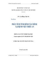 PHÂN TÍCH TÌNH HÌNH TÀI CHÍNH TẠI BỆNH VIỆN TRIỀU AN