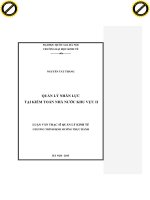 Quản lý nhân lực tại kiểm toán nhà nước khu vực II 