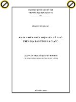 Phát triển thủy điện vừa và nhỏ trên địa bàn tỉnh hà giang 