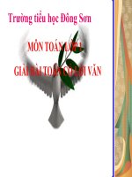 Bài giảng Toán 1 chương 3 bài 13: Giải toán có lời văn