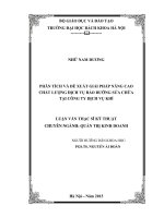 PHÂN TÍCH VÀ ĐỀ XUẤT GIẢI PHÁP NÂNG CAO CHẤT LƯỢNG DỊCH VỤ BẢO DƯỠNG SỬA CHỮA TẠI CÔNG TY DỊCH VỤ KHÍ