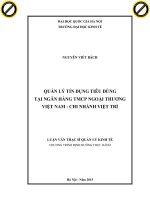 Quản lý tín dụng tiêu dùng tại ngân hàng TMCP ngoại thương việt nam   chi nhánh việt trì 