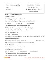 Đề thi học kì 1 môn Lịch sử - Địa lý lớp 4 trường tiểu học Hùng Thắng, Hải Dương năm 2015 - 2016