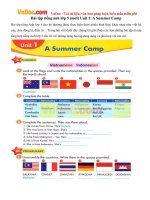 Bài tập tiếng anh lớp 5 (mới) Unit 1: A Summer Camp