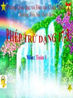 Bài giảng Toán 1 chương 3 bài 10: Phép trừ dạng 17-3