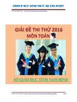 Đề thi thử PTTH  của sở GD TỈNH NAM ĐỊNH