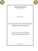 Quản lý nguồn vốn từ chương trình 135 trên địa bàn tỉnh bắc giang 