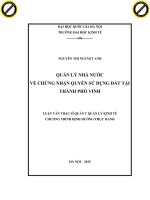 Quản lý nhà nước về chứng nhận quyền sử dụng đất tại thành phố vinh 